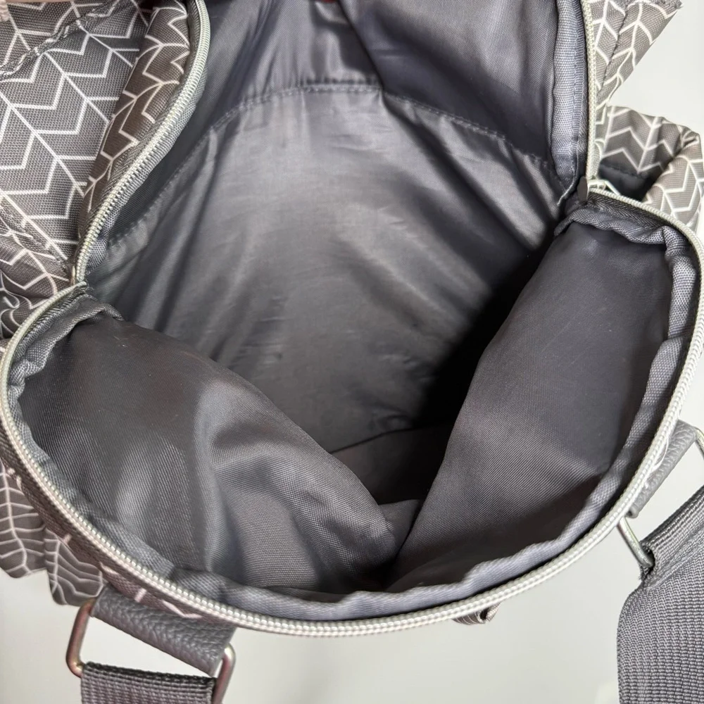 Banana Fish Stylish Gray Chevron Women's diaper Bag